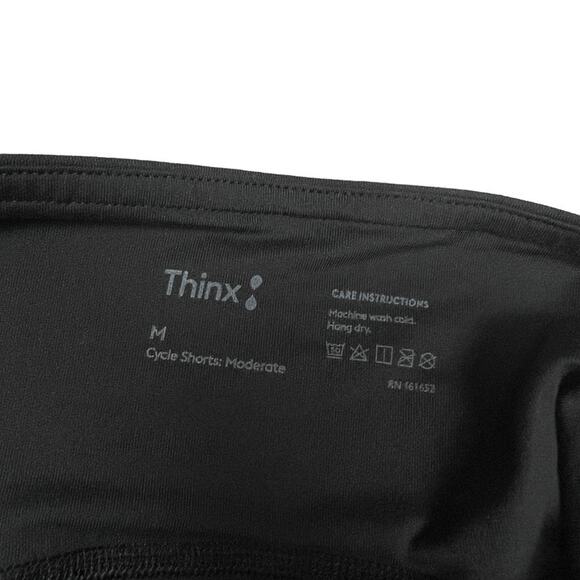 Thinx Period Cycle Shorts Moderate Absorbency Black Activewear Women's Medium - Picture 4 of 10